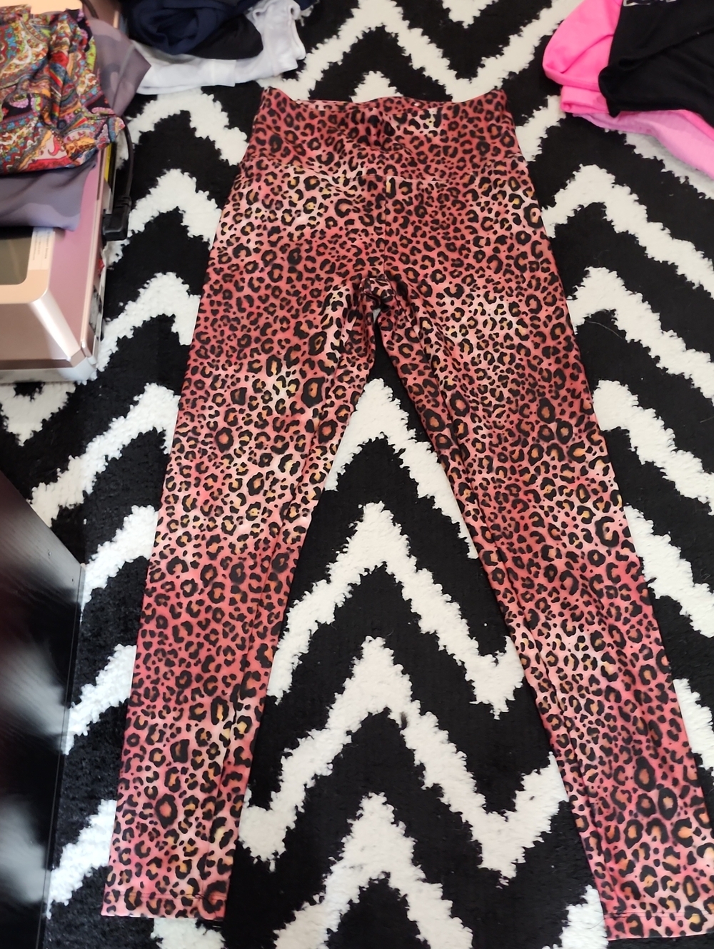 Womens' Pink Leopard Print Leggings